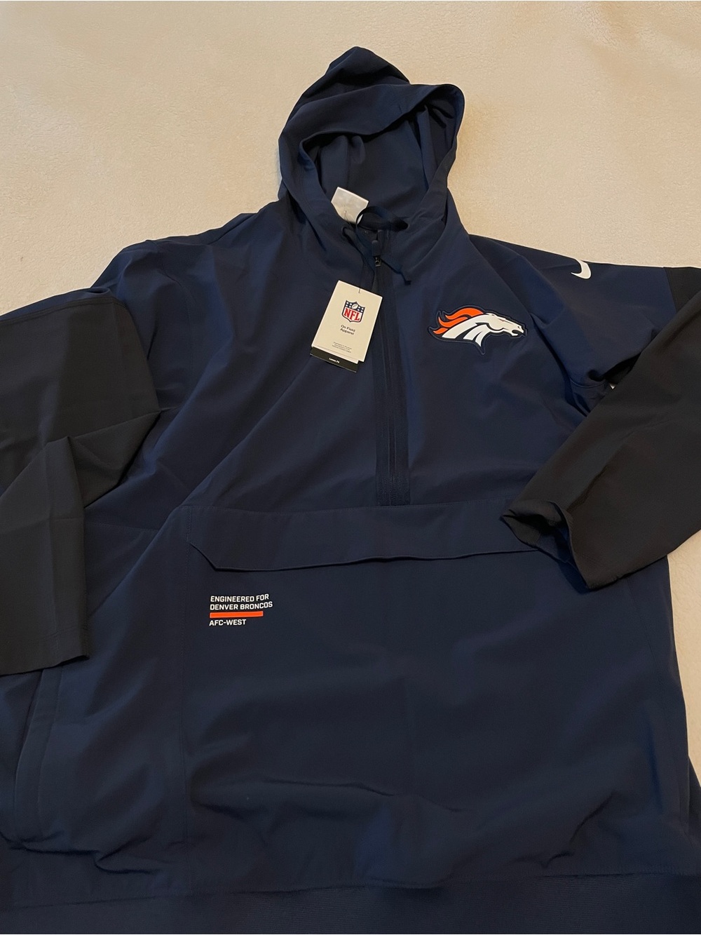 NWT Nike NFL Denver Broncos AFC West Hoodie Pullover Sz XXL